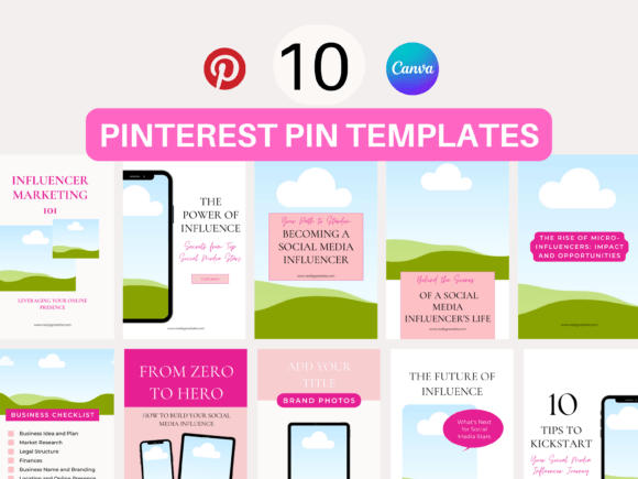 10 Pinterest Pin Templates Pack: Your Visual Marketing Toolkit
