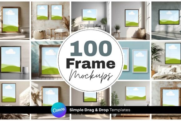 100 Canva Frame Mockup Templates Bundle