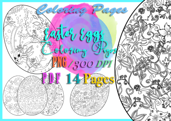 14 Easter Eggs Coloring Templates: Fresh Spring Designs
