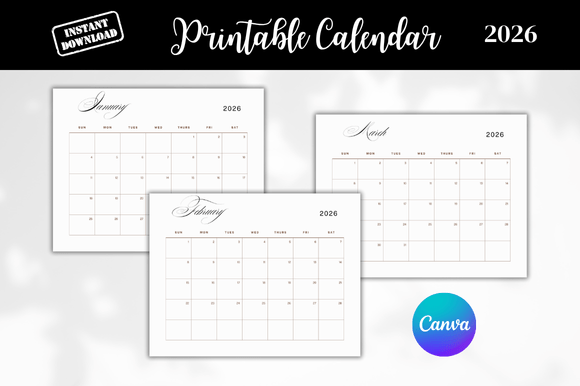 2026 Calendar Editable Canva Templates: Your Design, Simplified