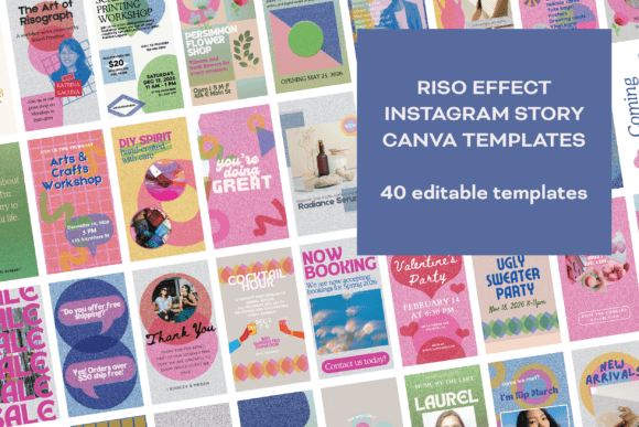 Bring an Artsy Edge to Your Brand with Riso Texture Instagram Story Templates