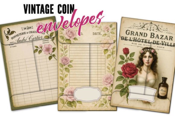 Charm on Demand: Working with Vintage Floral Envelope Templates