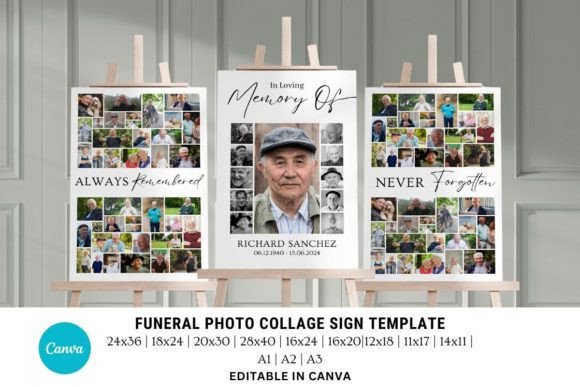 Designing a Dignified Farewell with Funeral Photo Collage Sign Set Templates