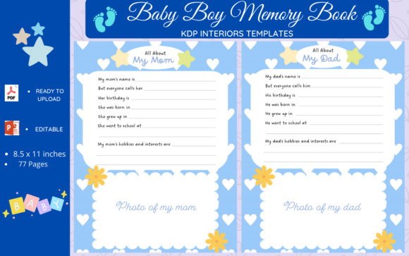 Designing a Legacy: The Ultimate Baby Boy Memory Book Interior Templates