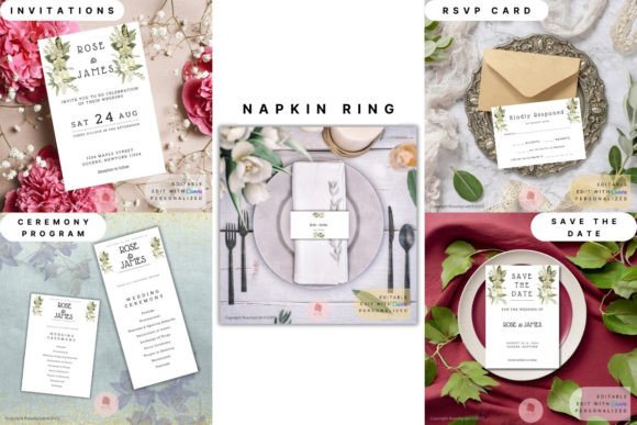 Elegant Wedding Invitation Set Templates for a Perfect Day
