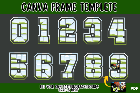 Elevate Team Branding with Sports Number Set Canva Frames Templates