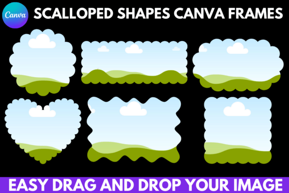 Elevate Your Visuals with Scalloped Shapes Canva Frames