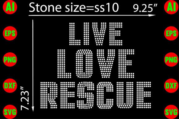 Live Love Rescue Rhinestone Templates: A Sparkling Design Asset