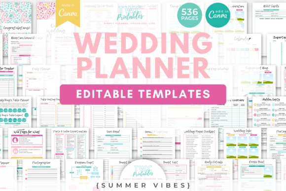 Organize Your Dream Day with Wedding Planner Canva Templates | SUMMER