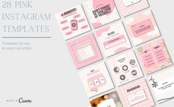 Strategic Pink Instagram Canva Templates for Business Growth