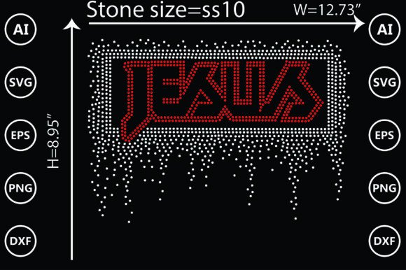 Stunning Jesus Rhinestone Templates Design for Faith-Based Projects