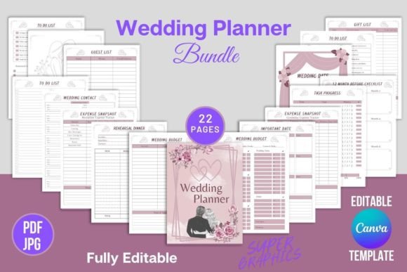 Your Dream Wedding, Perfectly Planned: Editable Canva Templates